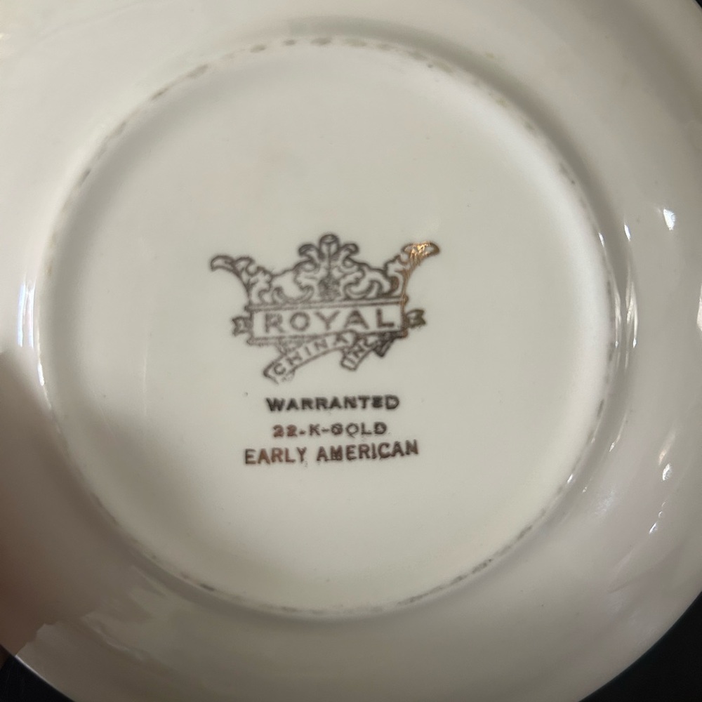 Bundle of 4 USA 250th Royal China Early America 22k Gold Desert Dish - Picture 5 of 6